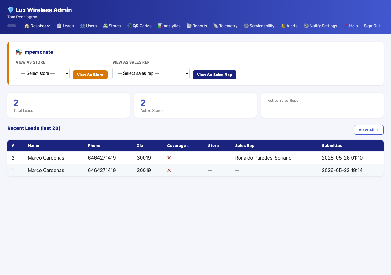 Admin Dashboard